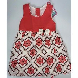 Lunitas Baby Girl Dress Dress Size 36/2T Red With Flowers And Bow